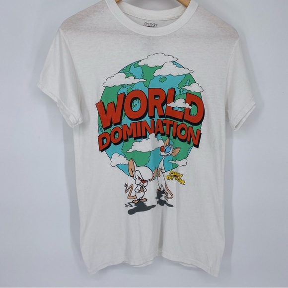 Other - Pinky & The Brain World Domination Animaniacs T-Shirt 90s Y2K Short Sleeve Small